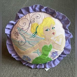 Vintage 2009 Disney Fairies ‘Tinker Bell’ Purple Ruffled Circle Pillow